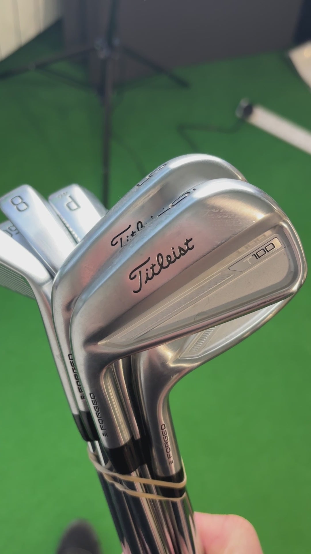 Left Hand Titleist T100 2023 Irons / 4-GW / Stiff Flex